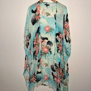 American Eagle Blue Floral Kimono Size o/s